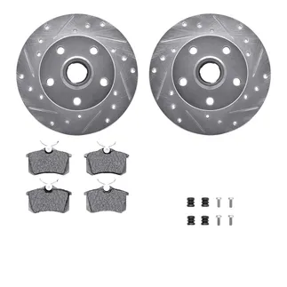 R1 Concepts WGSH1-74040 eLINE Rotor - Drilled & Slotted - Silver W/ Performance Pads